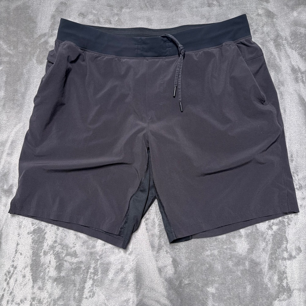 Lululemon T.H.E. Short Mens XXL Black 9 Inch Lined Athletic Gym Running